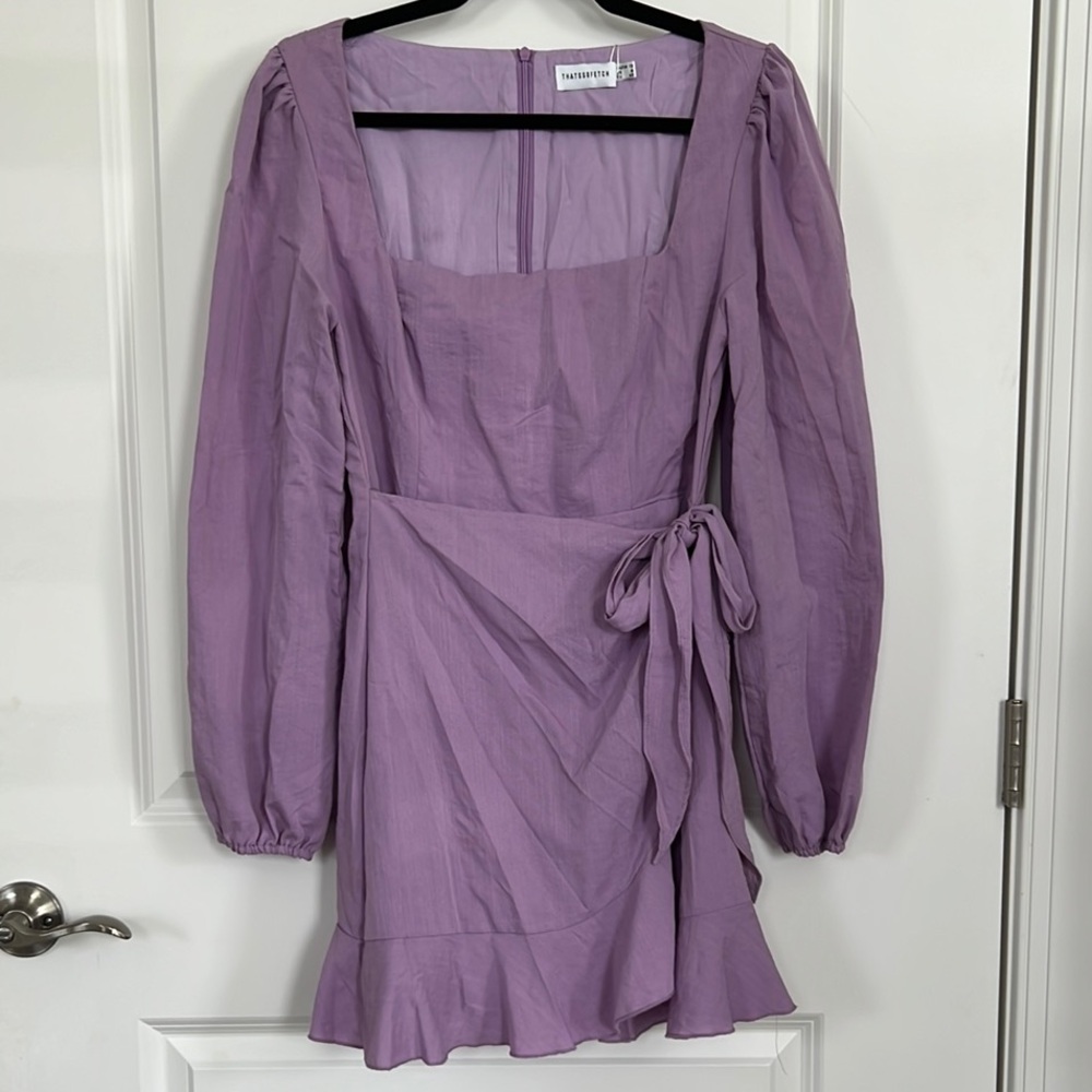 NWT- That’s So Fetch Lavender Long-Sleeve Wrap Dress
